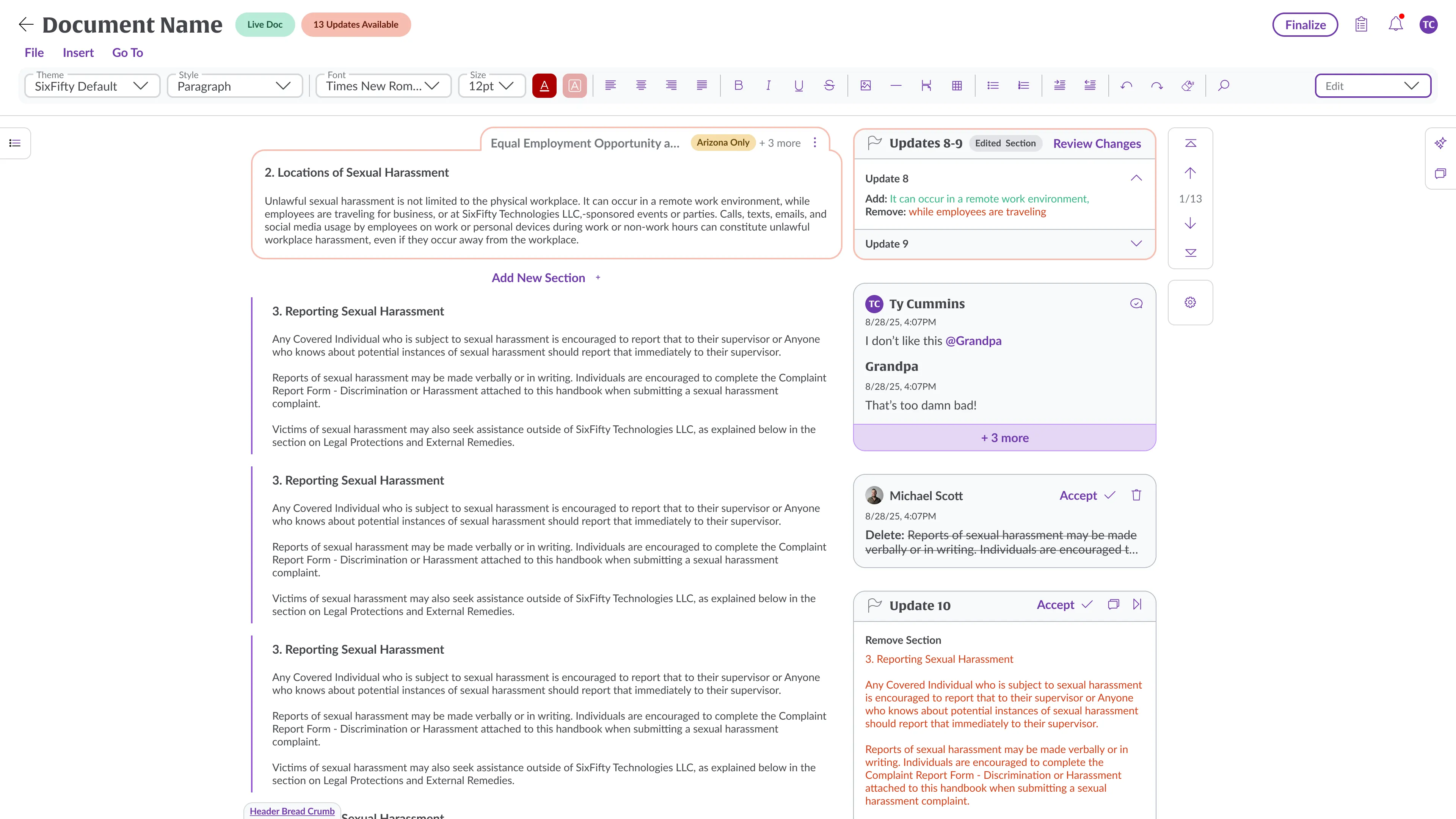 Update Merge running inside the document editor